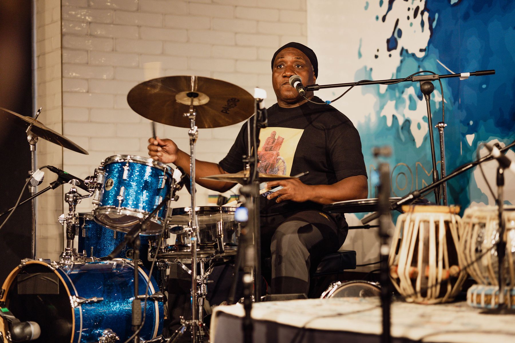 Siemy Di performing on the drum kit